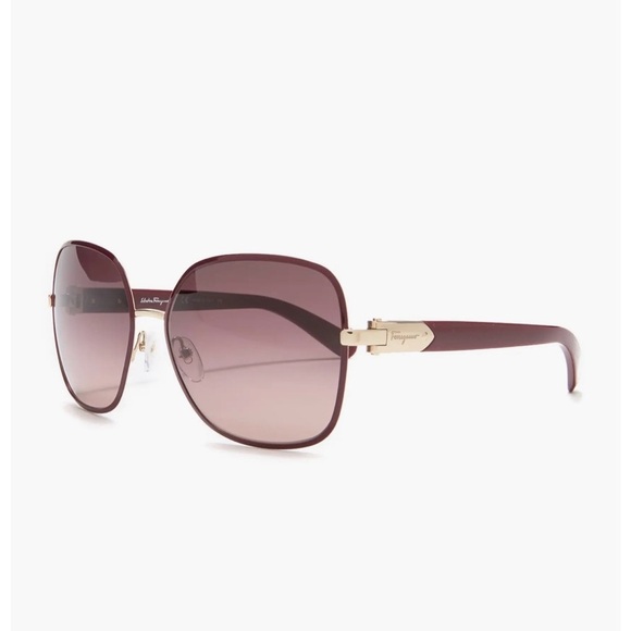 Salvatore Ferragamo geometric square sunglasses Bordeaux gradient 59-16-135 mm - Picture 4 of 6